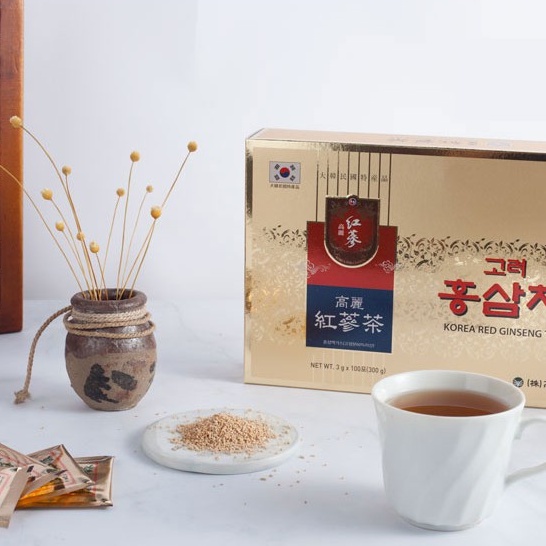 Trà Nhân Sâm Hộp 100 Gói Giảm Mệt Mỏi Căng Thẳng Korea Red Ginseng Tea