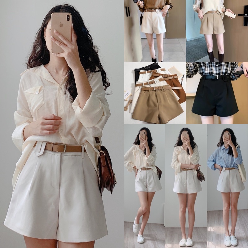 [Ảnh thật/Video ]Sooc Quảng Châu 6101 loại xịn đẹp Quần đùi kèm đai Hàn Quốc