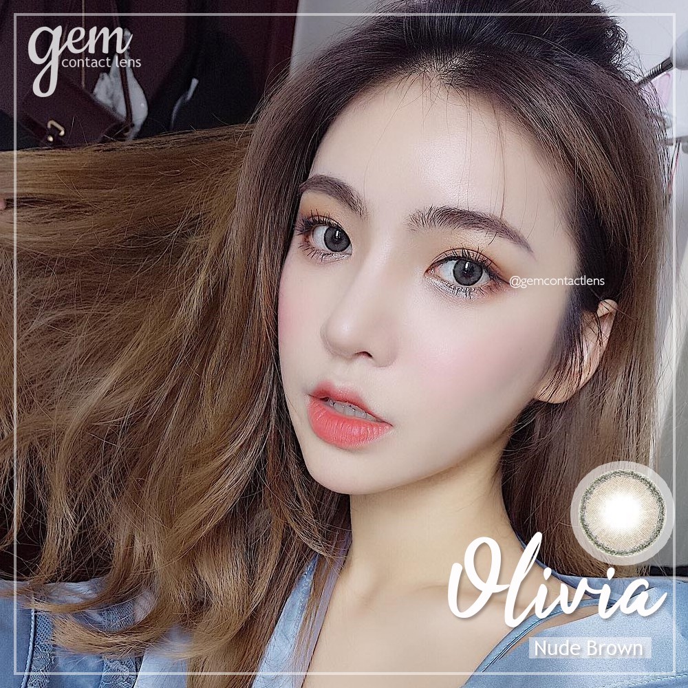 [CÓ LỆCH] áp tròng OLIVIA NUDE BROWN - Ẩm cao 55% - HSD 6 THÁNG