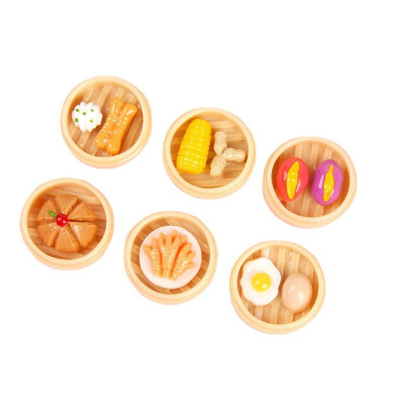 Khay đồ ăn, xửng dimsum size lớn và nhỏ cho các bạn trang trí nhà búp bê, làm móc khóa, DIY E1112