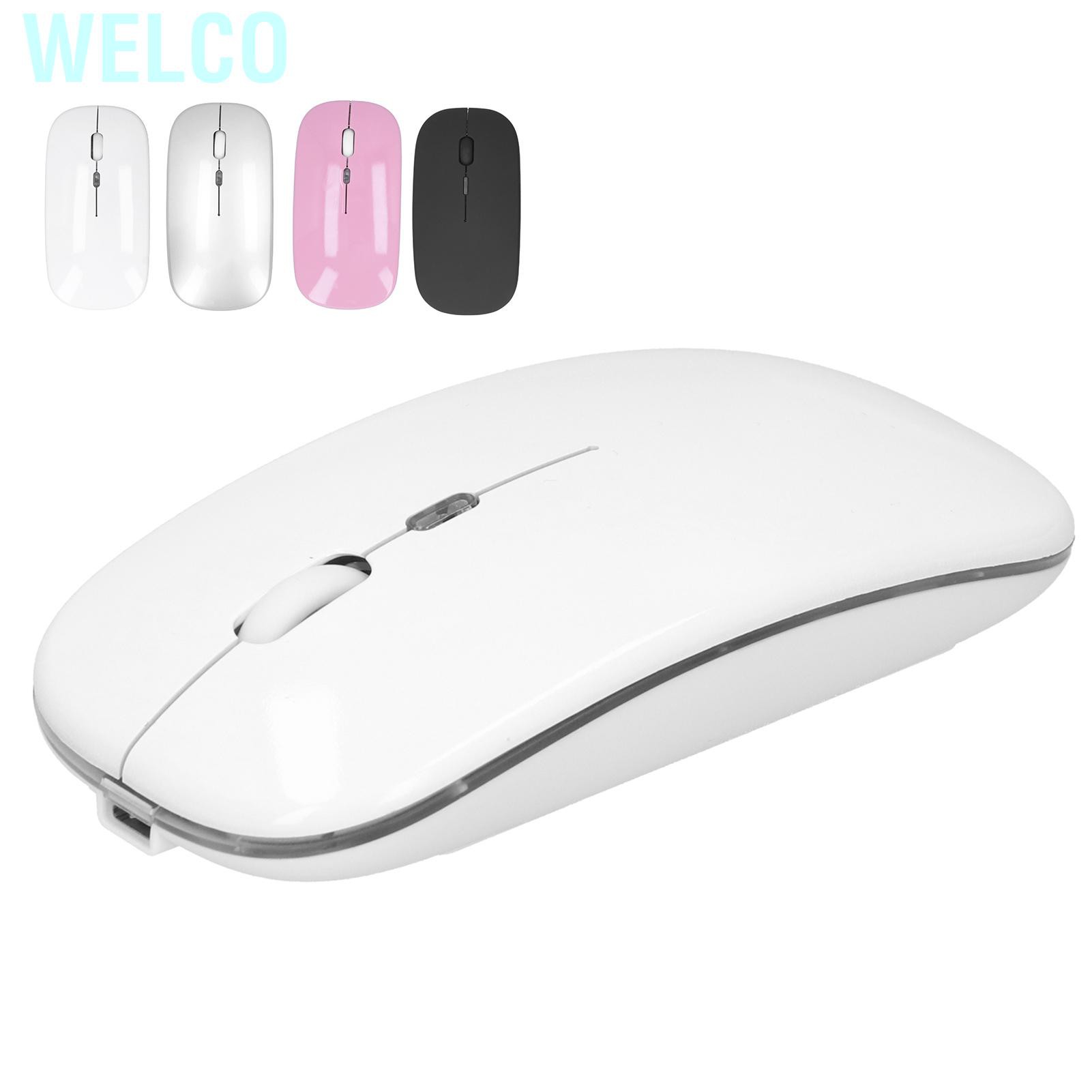 Welco 2.4Ghz Wireless Mouse Rechargeable Light Ergonomic Mice 1600DPI No Noise with Smart Optical Sensor