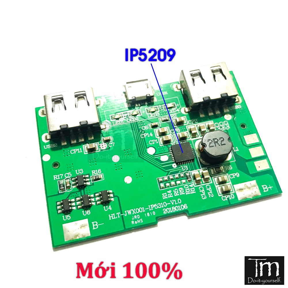 Mạch Sạc Dự Phòng 5V3A Chip IP5310 Đủ Công Suất