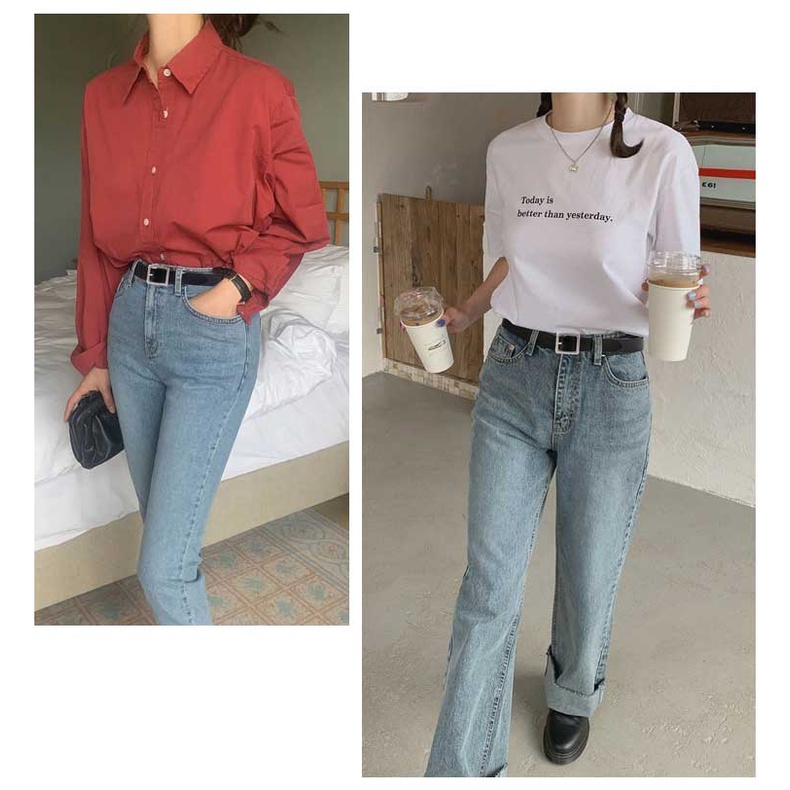 Thắt lưng nữ thắt lưng da đầu vuông thời trang BIGOMALL - Dây nịt da phụ kiện hot teen dễ phối đồ