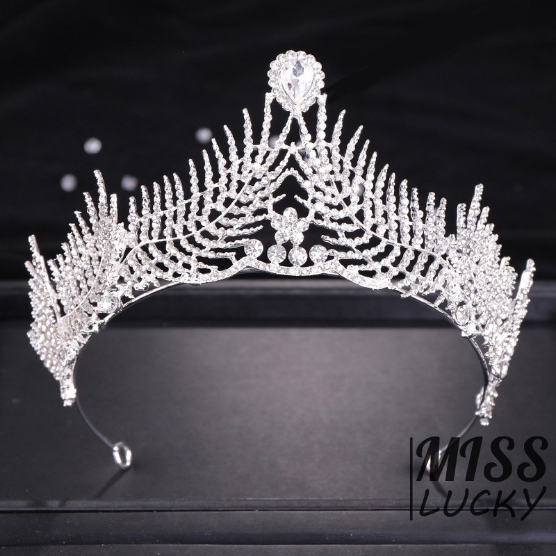 Phụ kiện vương miện cài tóc đính đá sang trọng cho cô dâu