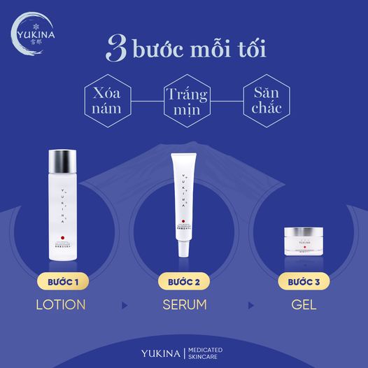 Bộ Dược Mỹ Phẩm xóa Nám Yukina Nhật Bản Dứt Điểm Nám, Da Trắng Sáng, Cấp Ẩm Sâu, Chống Lão Hóa Da