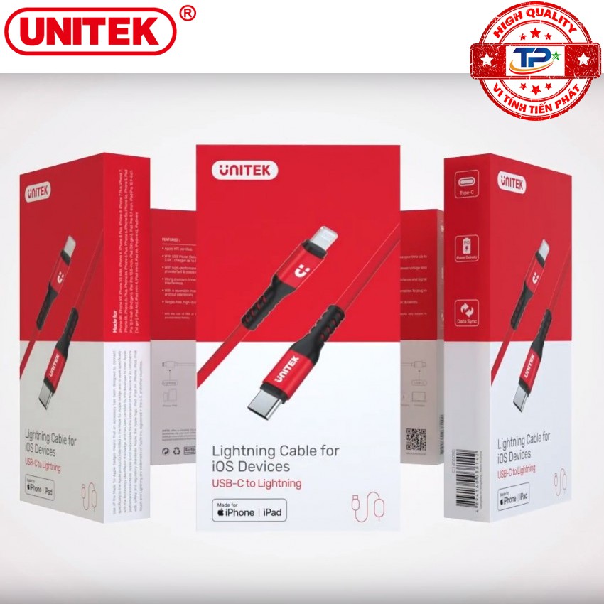 Cáp chuyển USB Type-C sang Lightning Unitek C14060RD - Hàng xịn