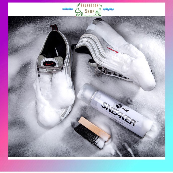 Chai Xịt Bọt Tuyết Giặt Khô Giày, Tẩy Trắng Vệ Sinh Giày Dép Sneaker 300ml Chuyên Dụng Cao Cấp