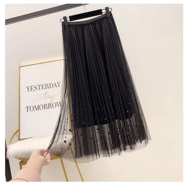 Chân Váy Xếp Ly Dáng Dài Đính Ngọc Cực Điệu | BigBuy360 - bigbuy360.vn