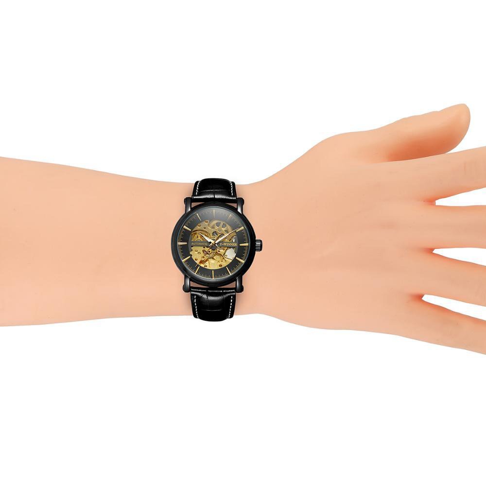 Đồng hồ cơ nam T-Winner H273M lộ máy kiểu dáng độc đáo