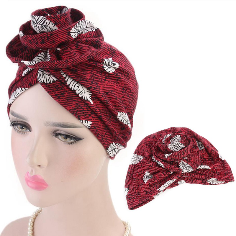 Mũ Turban cotton đính hoa phong cách Bohemian