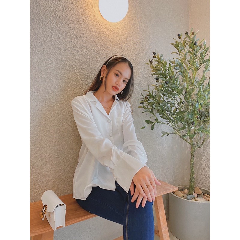 Áo sơ mi nữ công sở, LUCETFASHION Silk Blouse, áo sơ mi nữ basic