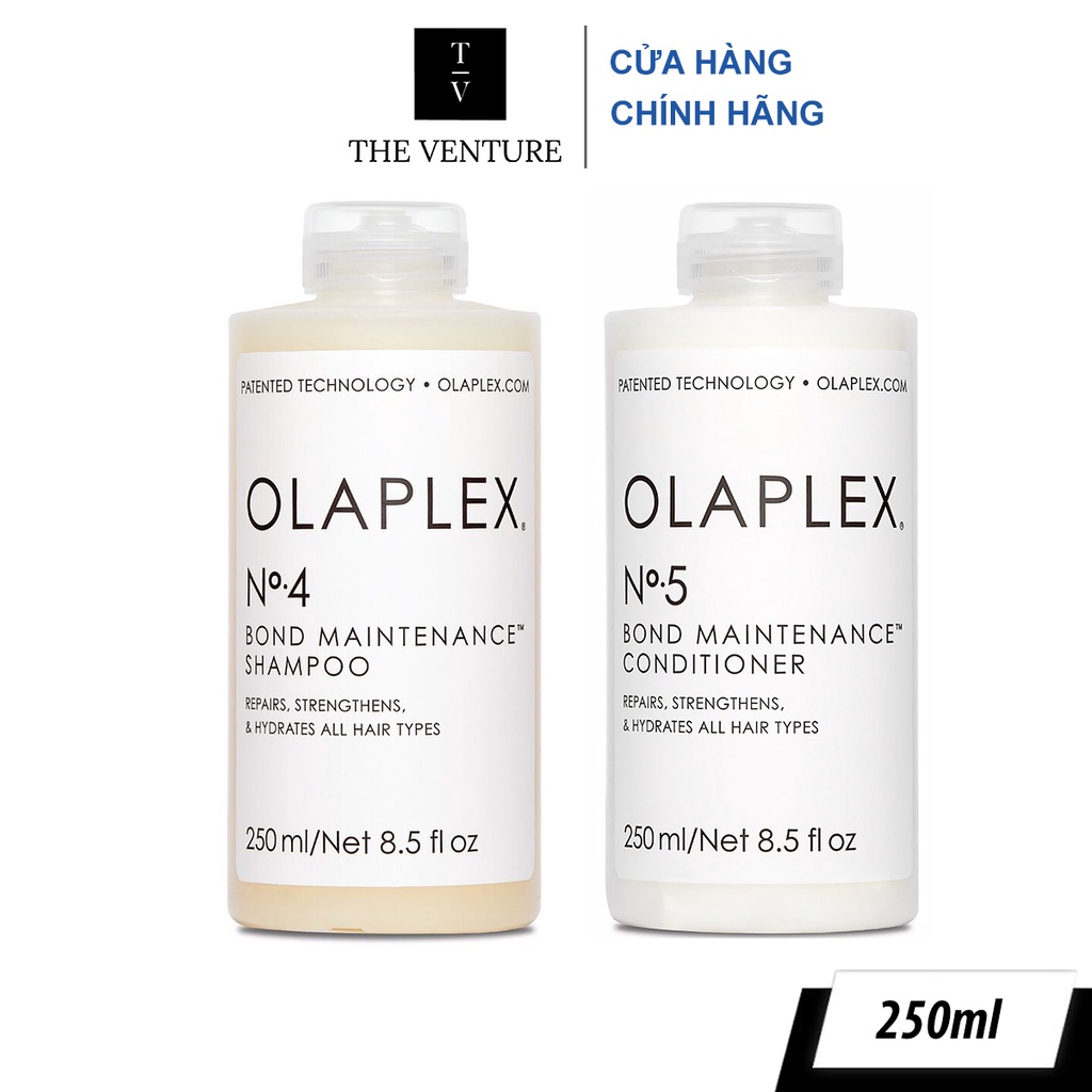 Combo Dầu Gội & Dầu Xả Phục Hồi, Dưỡng Ẩm Olaplex No.4 & Olaplex No.5 Chính Hãng - 250ml