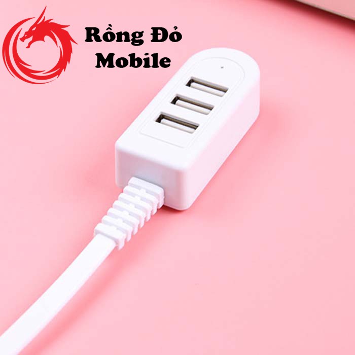 Hub dây cáp chia 3 cổng USB 2.0 có thể dùng để chia cổng sạc và truyền dữ liệu như USB thông thường - Rồng Đỏ Mobile