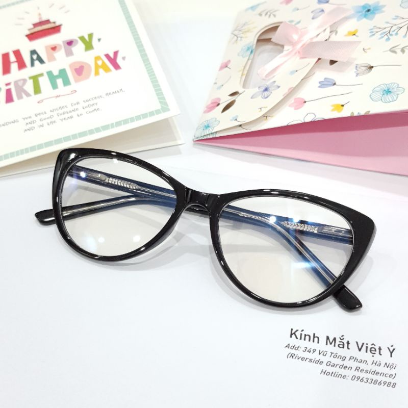 Mắt kính cận nữ nhựa bọc kim loại, mắt mèo - CATEY Y8013