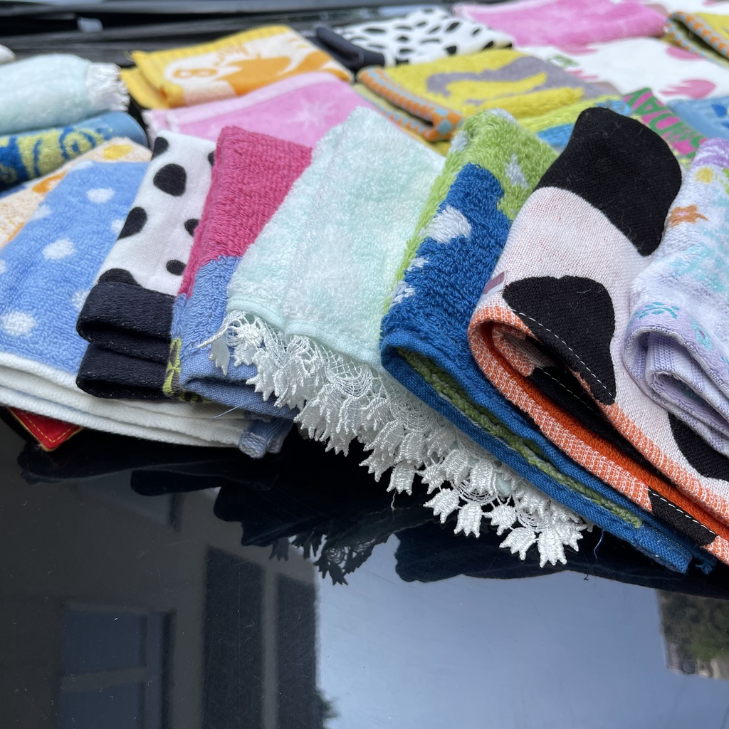 Set 5 Khăn tay cao cấp cho bé, chất cotton, mềm mịn thấm hút, đẹp, sang trọng