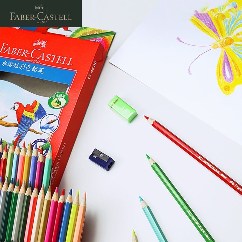 Đức Faber-Castell 72-color-48-color-Castell Bút chì màu hòa tan trong nước cho người lớn vẽ bộ tranh