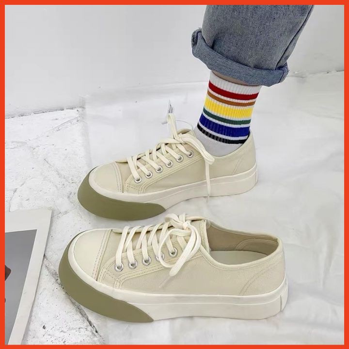 Giày Thể Thao Mẫu Mới Viền Màu Cho Bạn Nữ, Giày Vải Thời Trang Đế Cao Đi Học, Đi Chơi Siêu Đẹp | BigBuy360 - bigbuy360.vn