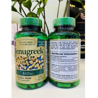 Viên uống lợi sữa cỏ ca ri fenugreek natures aid 500mg 90 viên và 600mg 100 viên