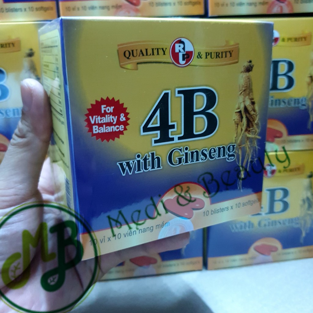 Viên uống bồi bổ cơ thể, ăn ngon, ngủ khỏe, bổ sung Vitamin 4B with GINSENG hộp 100 viên