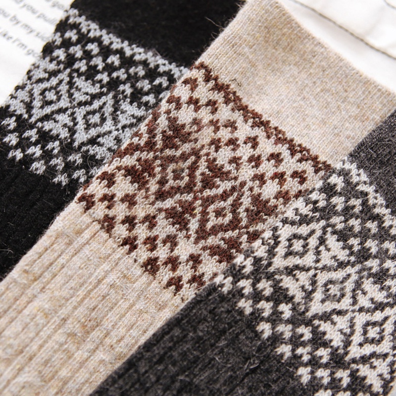 Youyo Vớ Dệt Kim Giữ Ấm Chân Dài Qua Gối Họa Tiết Hình Học Kim Cương Vintage Mùa Đông Cho Nữ