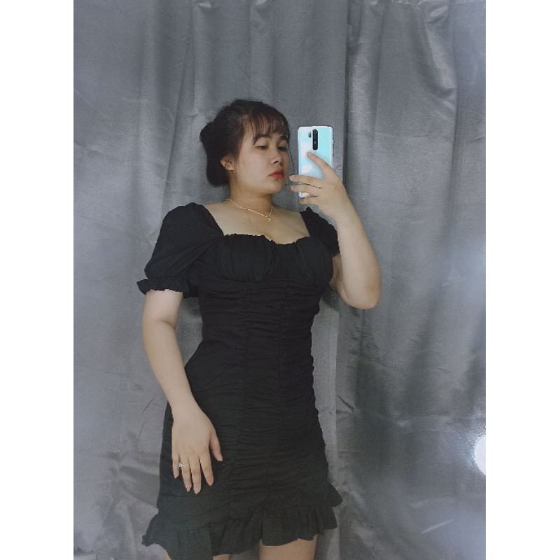 Đầm nhún cổ U bigsize | BigBuy360 - bigbuy360.vn