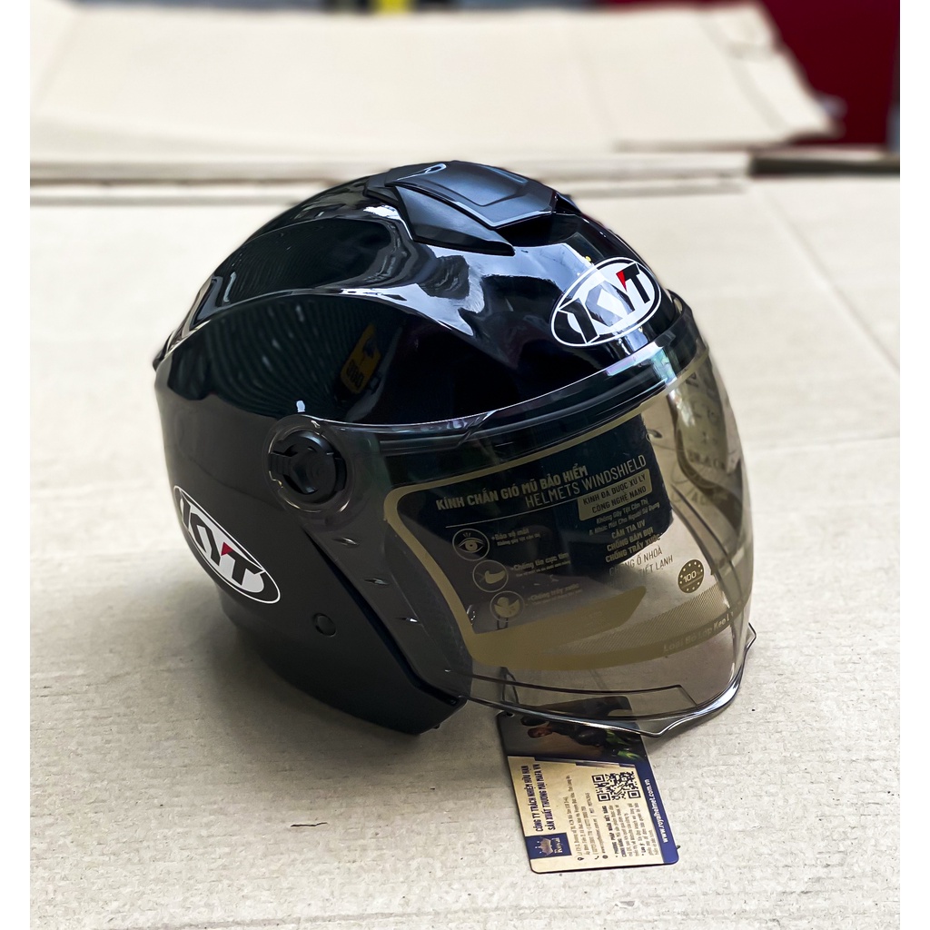 NÓN BẢO HIỂM 3/4 ROYAL XH01 1 kính và M268 2 Kính ĐEN BÓNG DÁN TEM LOGO KYT