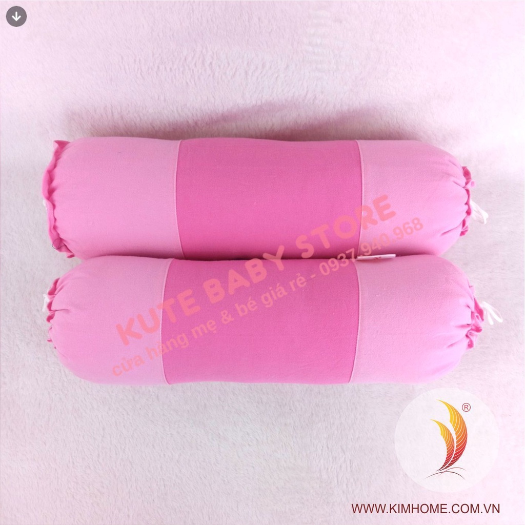 Cặp gối ôm cho bé vải cara 50x20cm kim home