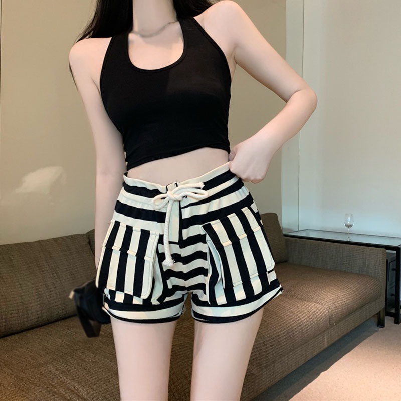 Quần Short Thể Thao Lưng Cao Thời Trang Cho Nữ