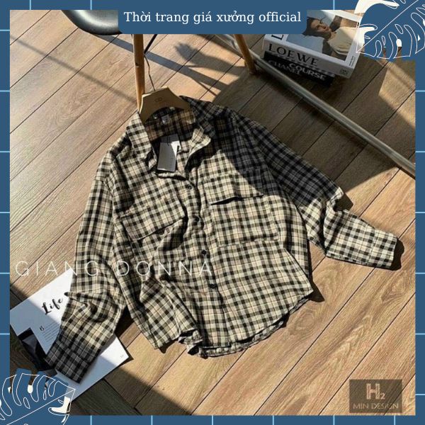 Áo sơ mi kẻ caro cá tính phom rộng