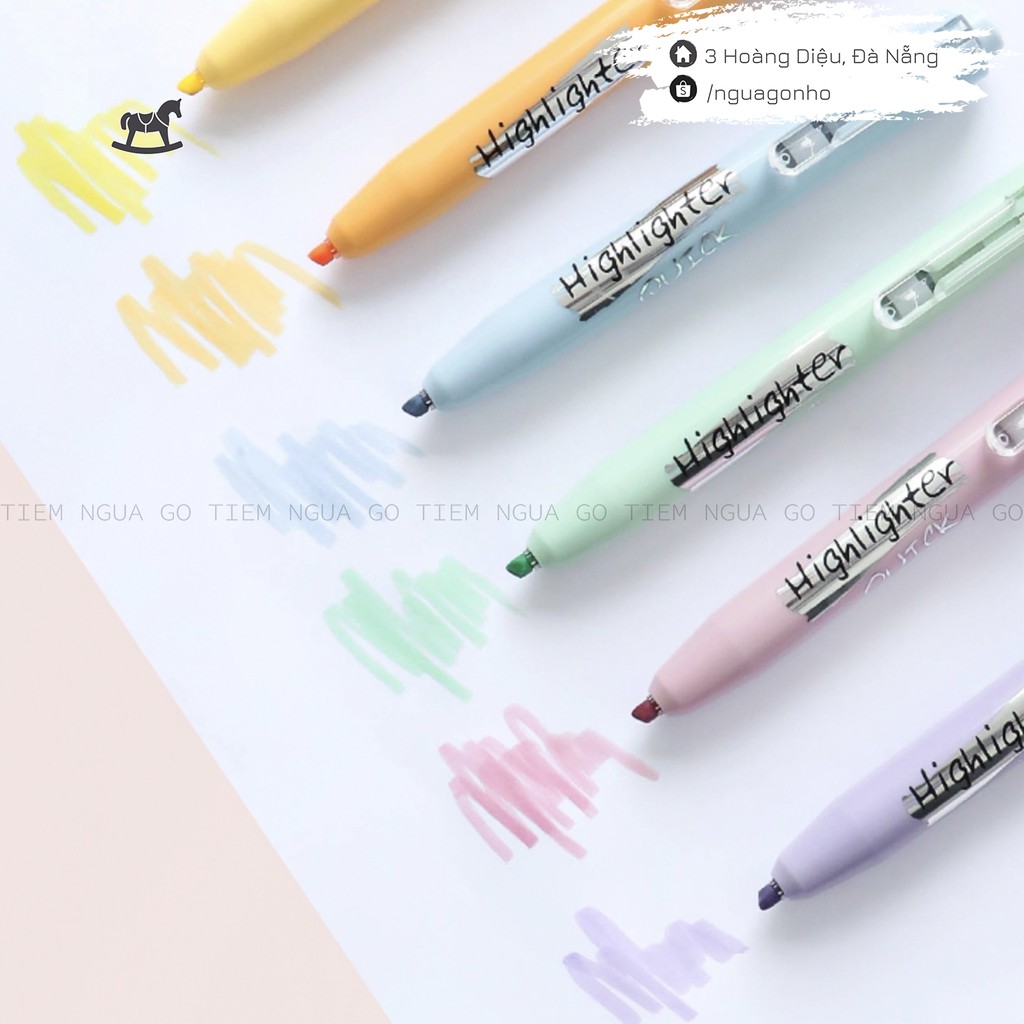 Bút bấm Highlight Pastel - Tiệm Ngựa Gỗ