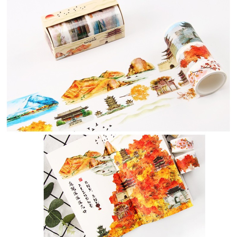 Set băng dính washi tape WT235
