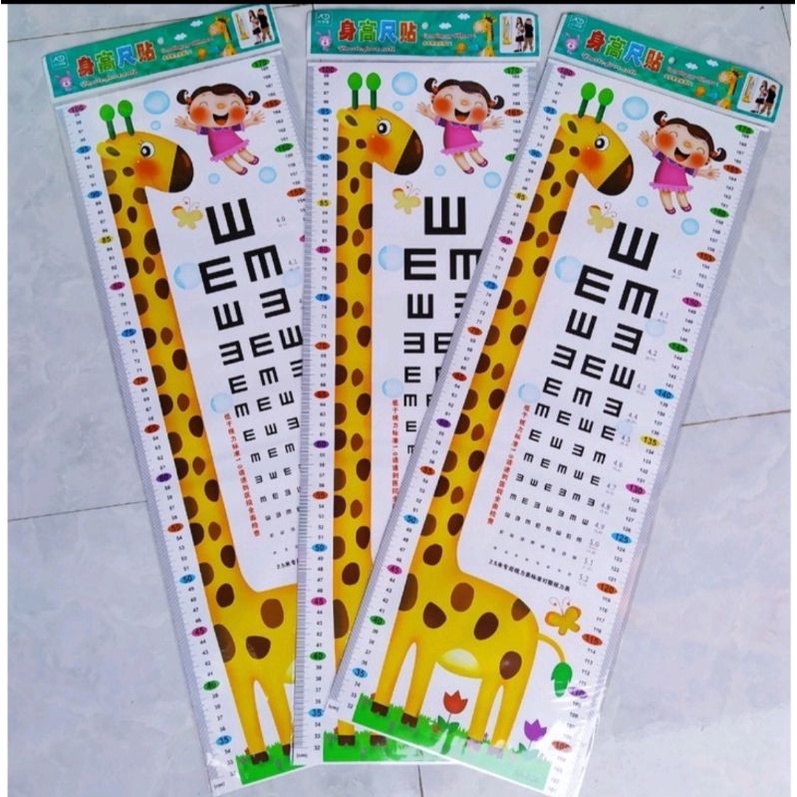 Thước decal dán tường đo chiều cao cho bé, họa tiết ngộ nghĩnh đáng yêu, đo được lên đến 170 cm