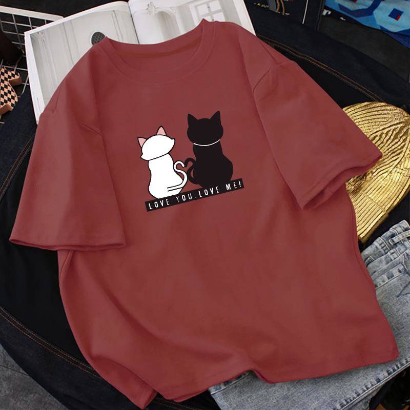 NRVP Áo thun ngắn tay dáng rộng họa tiết xinh xắn phong cách Hàn Quốc thời trang 2021 dành cho nữ