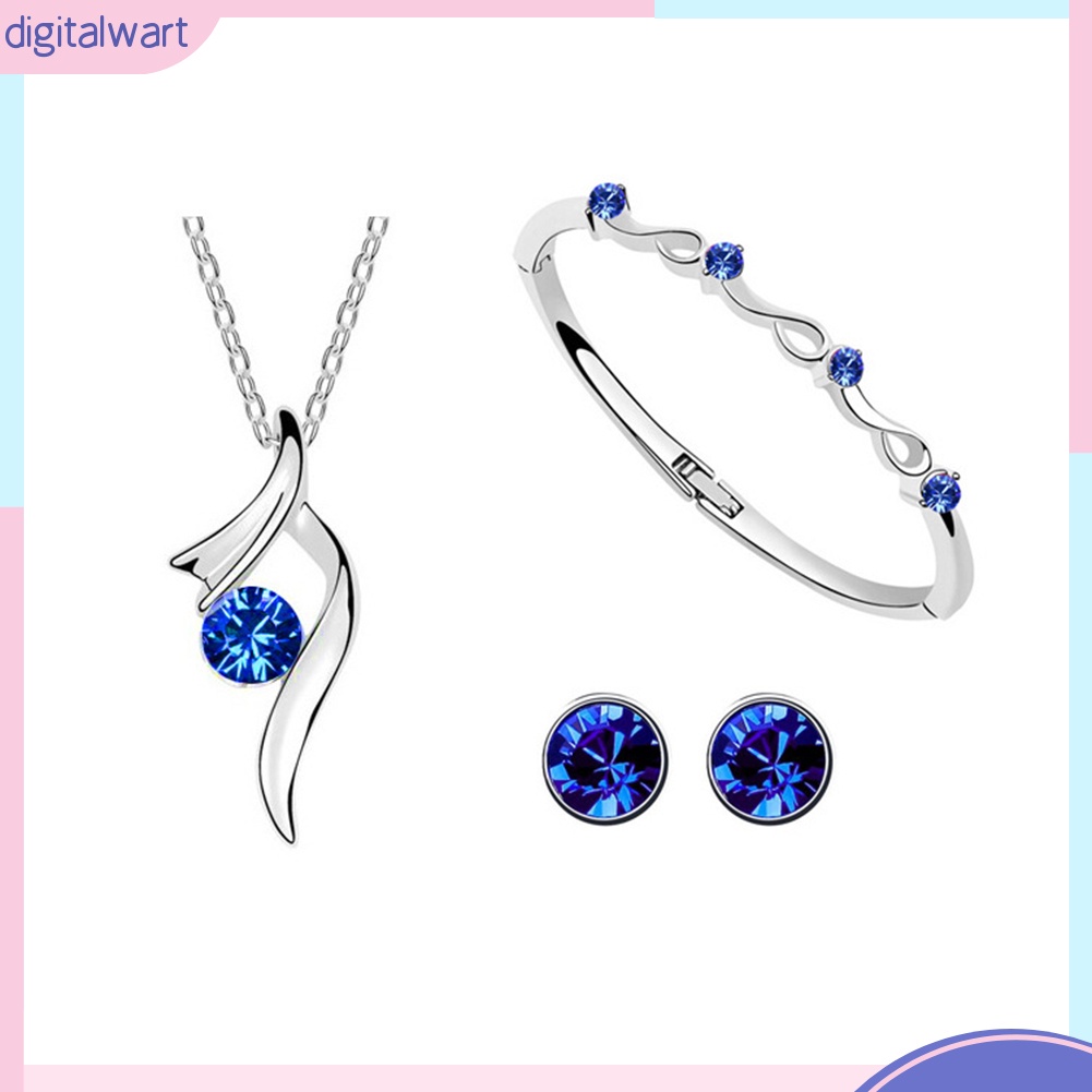 Bộ trang sức mạ bạc đính đá sang trọng dành cho nữ