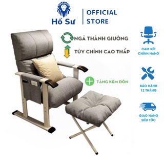 Ghế sofa đơn ngả lưng và điều chỉnh độ cao kèm đôn kê chân, ghế sofa tựa đầu, tựa lưng thư giãn, đọc sách, làm việc