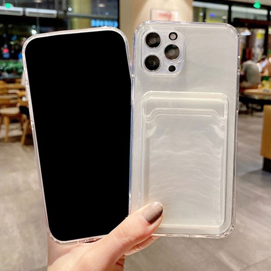 Trong Suốt ốp lưng Cho Huawei Y7P Y9 Y7 Prime 2019 Y9S Y7a P40 Pro Nova 9 10 se Y61 Y90 Y70 honor 9X pro silicon chống sốc Ốp với chủ thẻ Ốp Điện Thoại