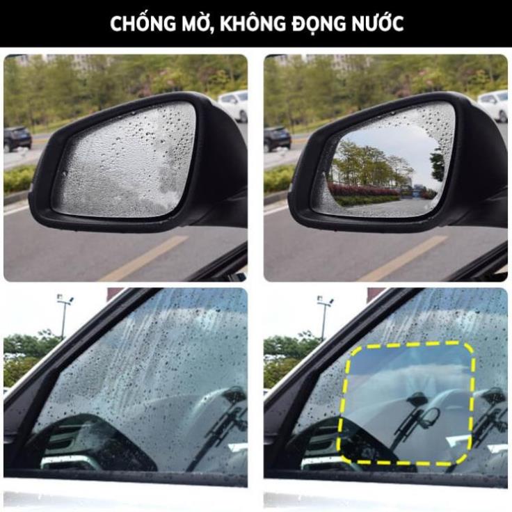 Miếng Dán Gương Kính Ô tô Xe Máy - Bộ Dán NANO Chống Mưa Chống Đọng Nước Mờ