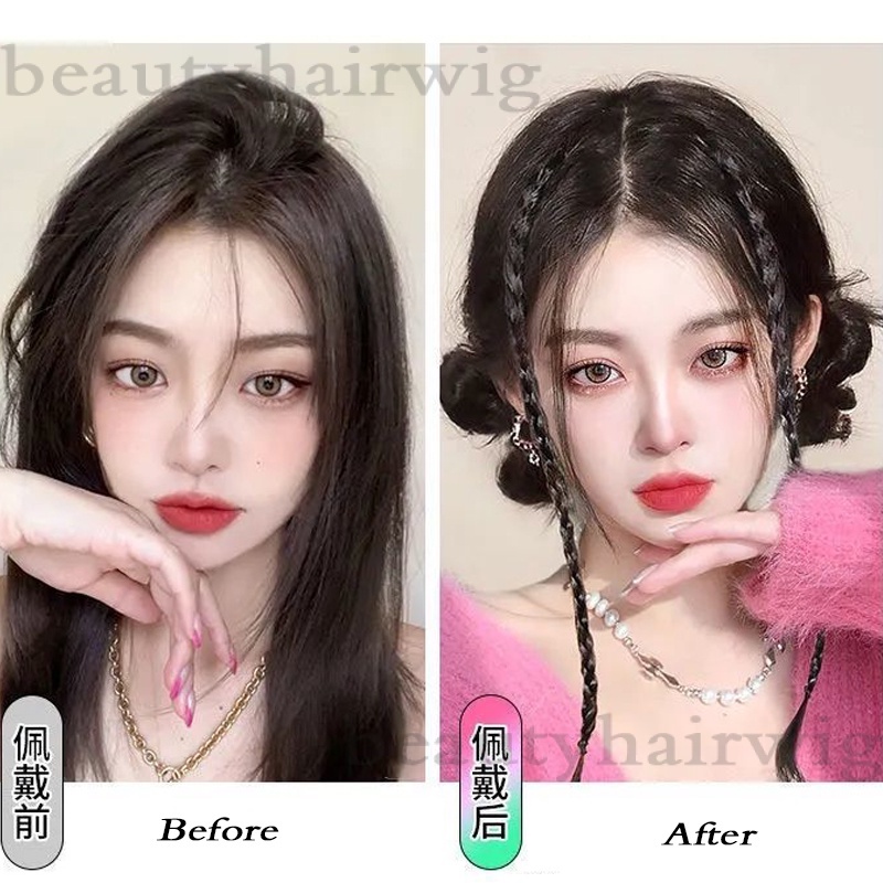 Tóc Giả Thắt Bím Đuôi Ngựa Bằng Sợi Tổng Hợp Nhẹ Nhàng Có Kẹp BB Mạ