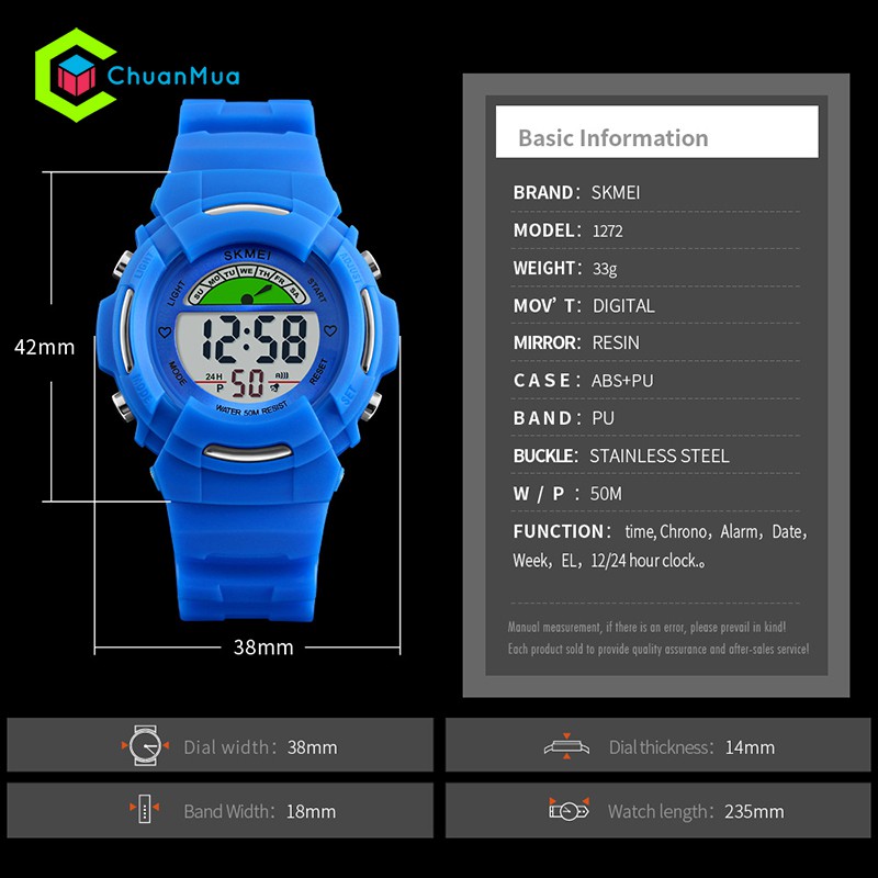 Đồng hồ cho bé trai SKMEI 1272 chống nước siêu bền - DHA532