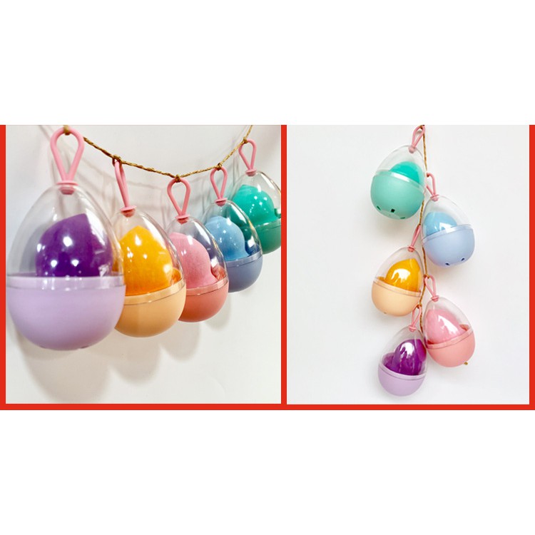 Case nhựa đựng mút trang điểm trái trứng, beauty blender có móc treo