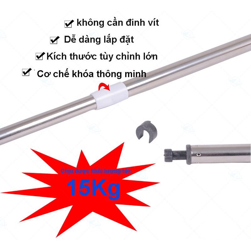 DEAL SỐC Cây Phơi Treo Đồ Gắp Gọn Inox 304 Dày Dặn Chống Rỉ Sét Chịu Lực Chắn Chắc Lên Đến 30KG