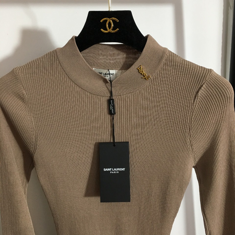 Áo len nữ thời trang cao cấp Yves Saint Laurent YSL thiết kế tối giản phong cách trẻ trung