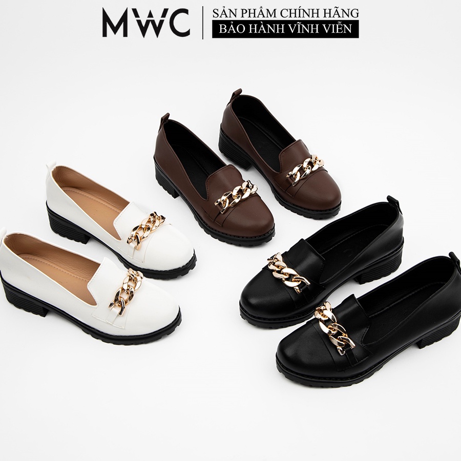 Giày MWC 9609 - Giày Oxford Đế 3CM, Oxford Da Đính Móc Xích Phong Cách Ulzzang Hàn Quốc