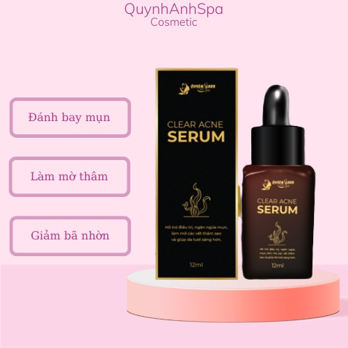 Tinh chất Serum ngăn ngừa mụn làm mờ vết thâm sẹo se khít lỗ chân lông Clear Acne Quyên Lara 12Ml Quynhanhspa