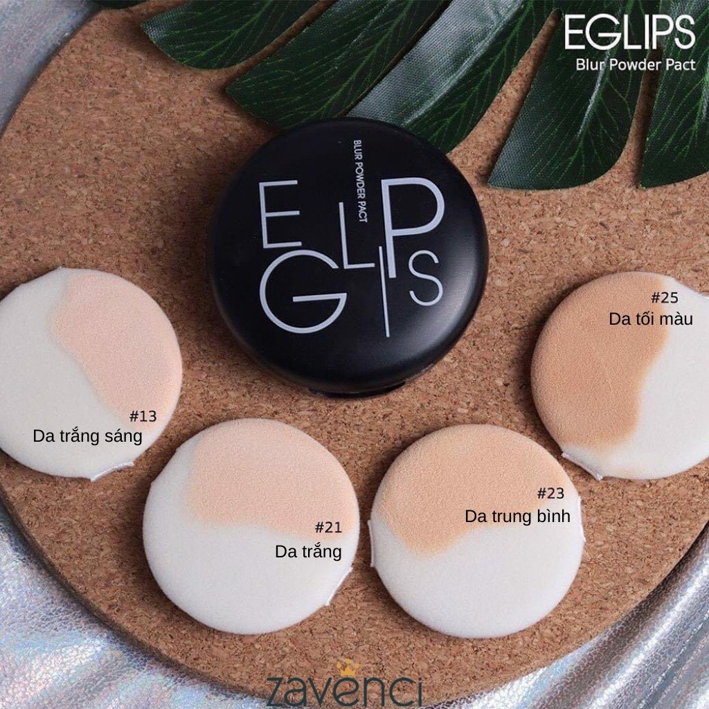 Phấn Phủ EGLIPS Blur Powder Pact Siêu Mịn Che Lỗ Chân Lông Kiềm Dầu - Hộp Đen Tròn ( 9g )