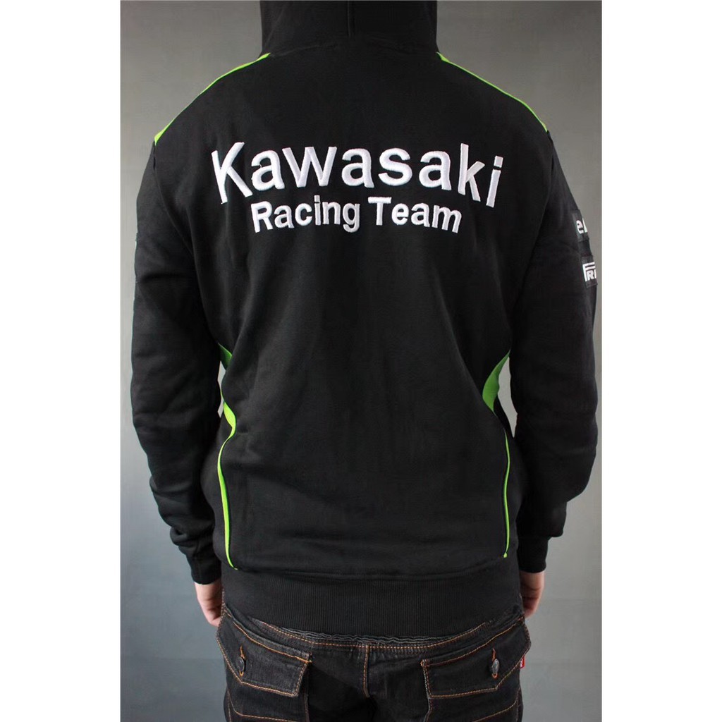 Áo khoác chạy xe máy Kawasaki có khóa kéo thời trang dành cho nam