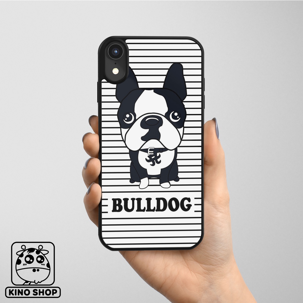 Ốp lưng iPhone KINOSHOP Bulldog viền dẻo đen silicon TPU chống ố vàng , chống va đập [ KN70 ]