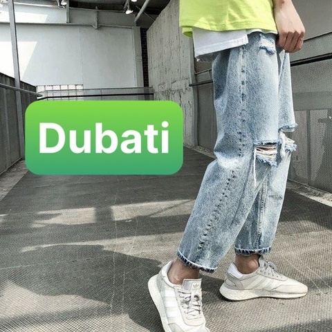 Quần Jeans Nam, Quần Baggy Jeans Nam Trơn Rách Gối Phong Cách Hàn Quốc- DB 46_ DUBATI FASHION