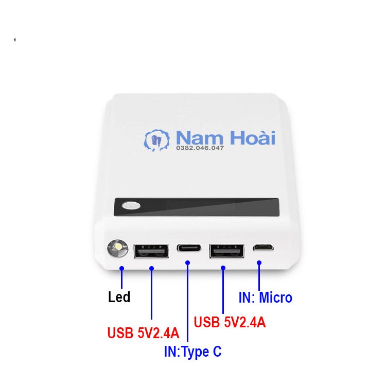 Box sạc dự phòng, box sạc nhanh 6 cell sạc nhanh QC 3.0
