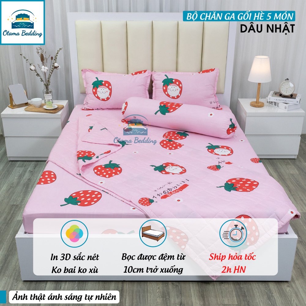 Bộ drap giường 5 món chăn ga gối bo chun poly hàn quốc cao cấp - Otama Bedding | BigBuy360 - bigbuy360.vn